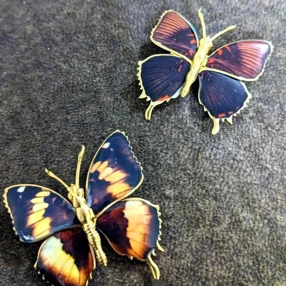 Vintage Jewelry - Butterfly‎ Brooches Gold Tone Monarch Inspired Jewelry Pins Butterflies